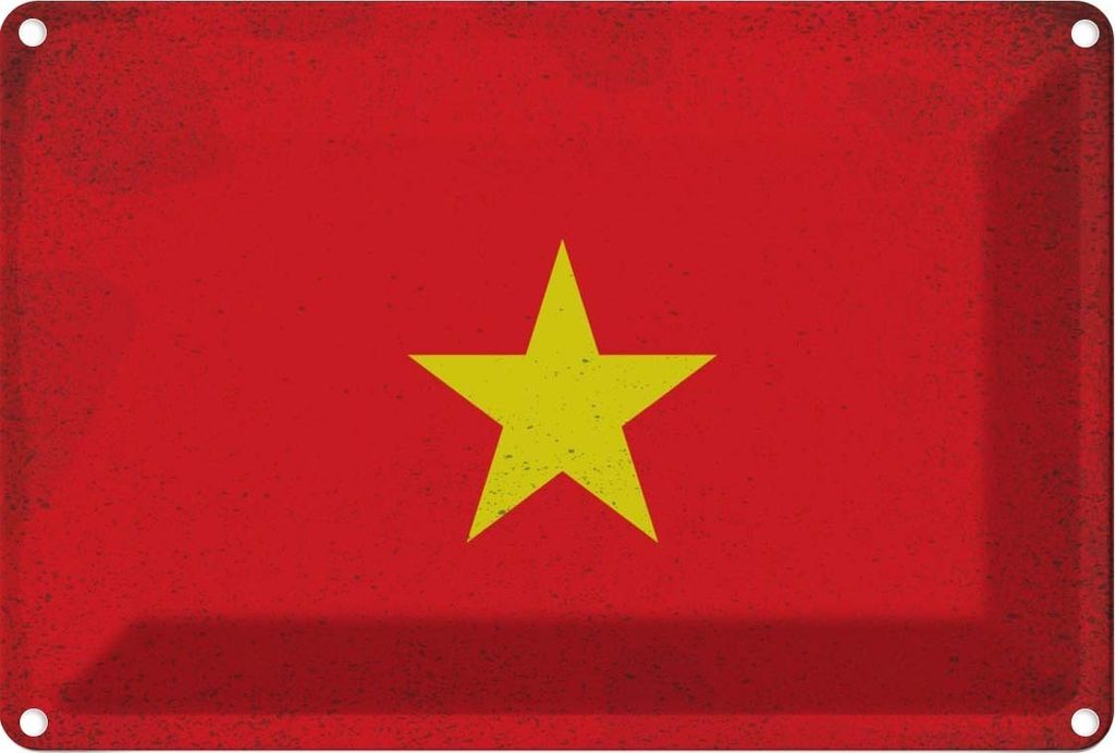 vianmo Blechschild 12x18 cm Vietnam Vintage Flagge Fahne Produktbild 