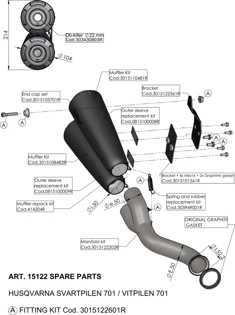 Support pot d'échappement LeoVince pour Husqvarna Vitpilen 701 - Fixation