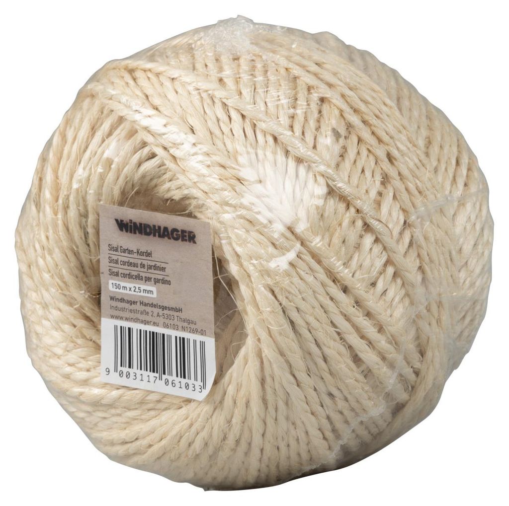 Windhager Sisal Kordel 2,5 mm x 150 m, weiß Produktbild 
