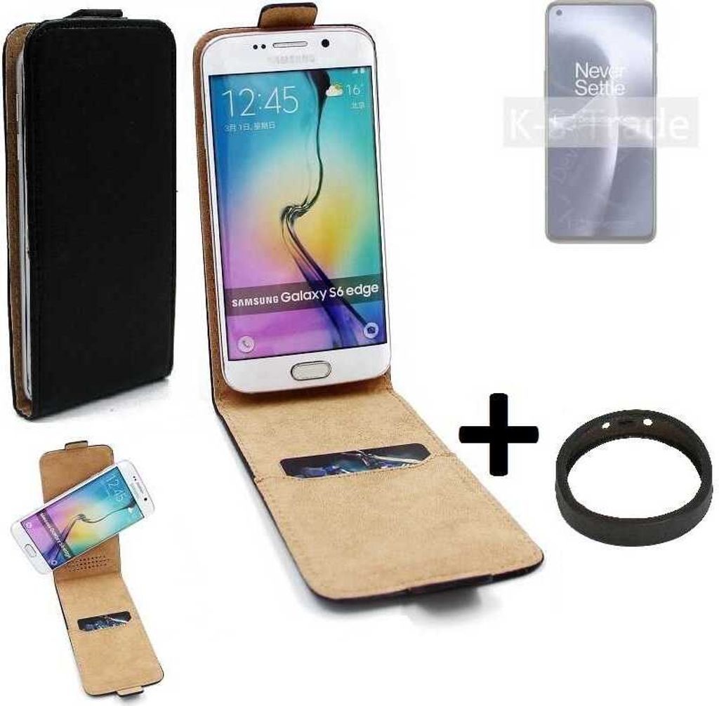K-S-Trade TOP SET Handyhülle kompatibel mit OnePlus Nord 2T 360° Flipstyle Schutzhülle Smartphone Tasche schwarz + TPU Bumper, Case Hülle Flip
