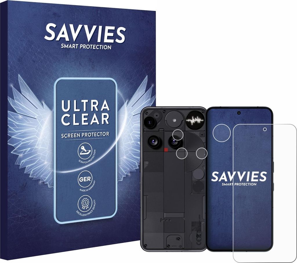 18x Für Nothing Phone (3) (Display+Kamera) Schutzfolie Savvies Displayschutz Display Schutz Folie Klar Transparent