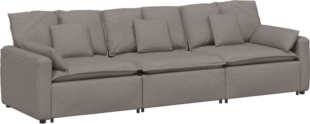 vidaXL Modulares Sofa mit Kissen Taupe