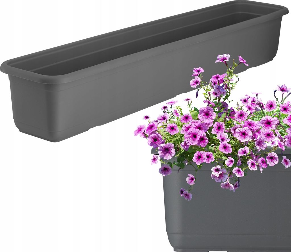 blumenkasten an zaun befestigen Blumenkasten BALCONI Metall Blumenkorb H/B/T 18,5/64/19,5 cm Eisen, du main image 1