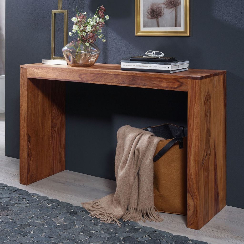 FineBuy Konzolový stôl z masívneho dreva 115x40x75 cm Obrázok produktu 