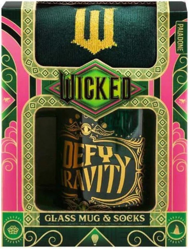 Paladone Wicked Elphaba Glasbecher Und Socken Set Grün Grün One Size