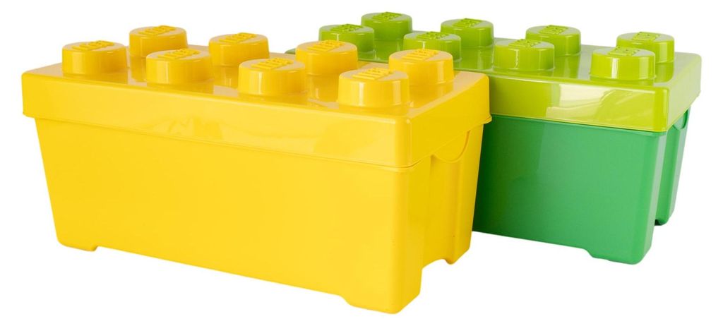 LEGO® 2 úložné boxy střední zelená + žlutá s víkem Obrázek produktu 