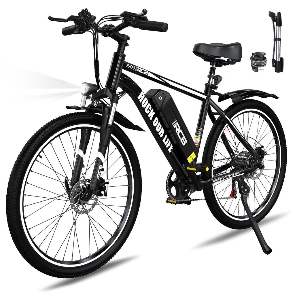 RCB E Bike RK15,Elektrofahrrad 26 Zoll mit 10.4Ah 36V Lithium-Akku,Elektrofahrrad für Erwachsene für Damen und Herren,7-Gäng,Reichweite bis zu 3...