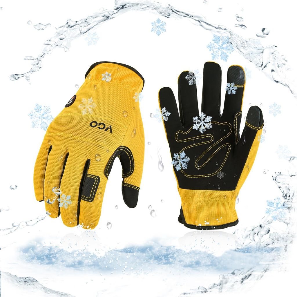 1 Paar Winterarbeitshandschuhe, warme Sicherheitshandschuhe für kaltes Wetter, leichte Mechanikerhandschuhe, wasserdichter Touchscreen (NB7581FLWP)