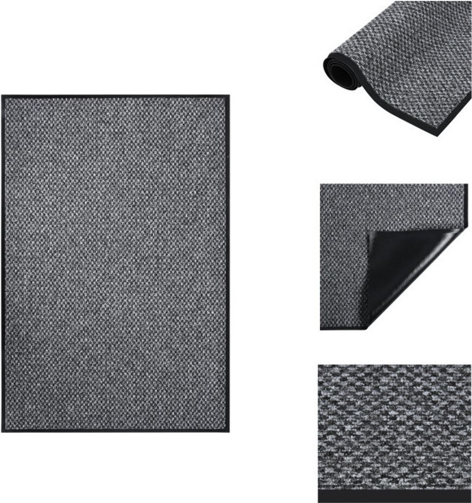 vidaXL Fußmatte Grau 80x120 cm - Fußmatten