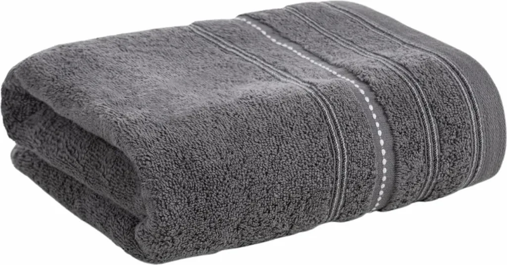 EUROFIRANY Telo Bagno Grigio 70x140 cm in Puro Cotone a Righe