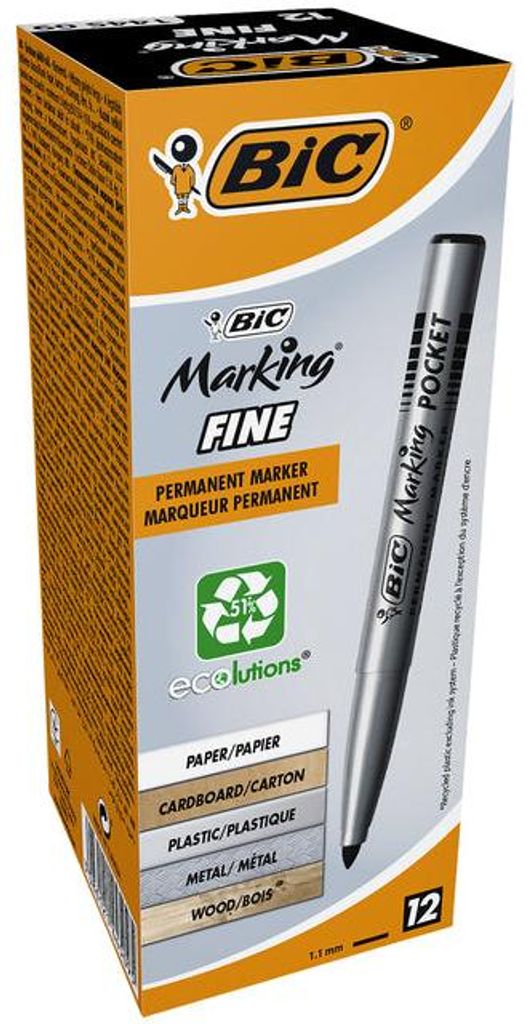 BIC Marqueur permanent Marking Fine ECOlutions, noir Image du produit 