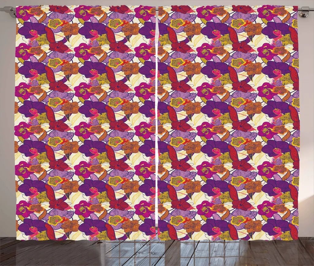 ABAKUHAUS Tenda Lavabile 280x245 cm | Orchidea Rustica per Soggiorno
