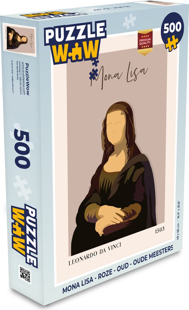 MuchoWow Puzzle 500 Teile Mona Lisa - Rosa - Alte Meister - Denken - Spiel - Toy