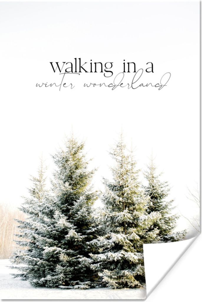MuchoWow Poster Weihnachtsbaum - Schnee - Winter 40x60 cm - Plakate für die Wand - Poster Babyzimmer