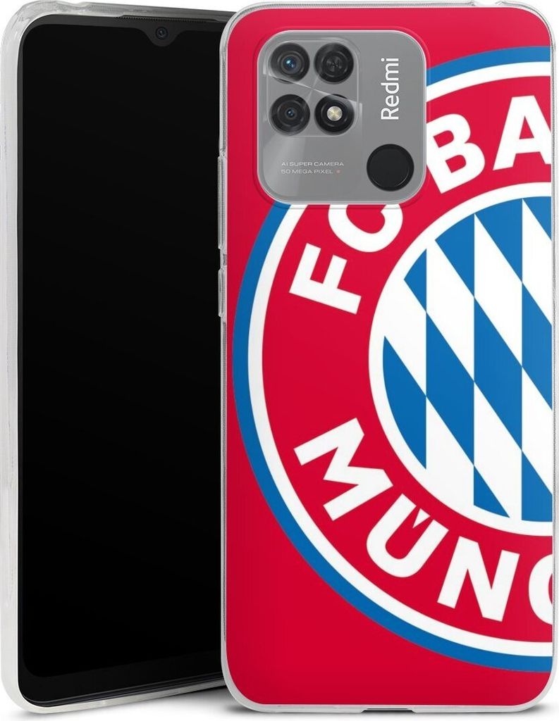 DeinDesign Slim Hülle für Xiaomi Redmi 10C Silikon Case Ultra Dünn Handyhülle FC Bayern München FCB Offizielles Lizenzprodukt