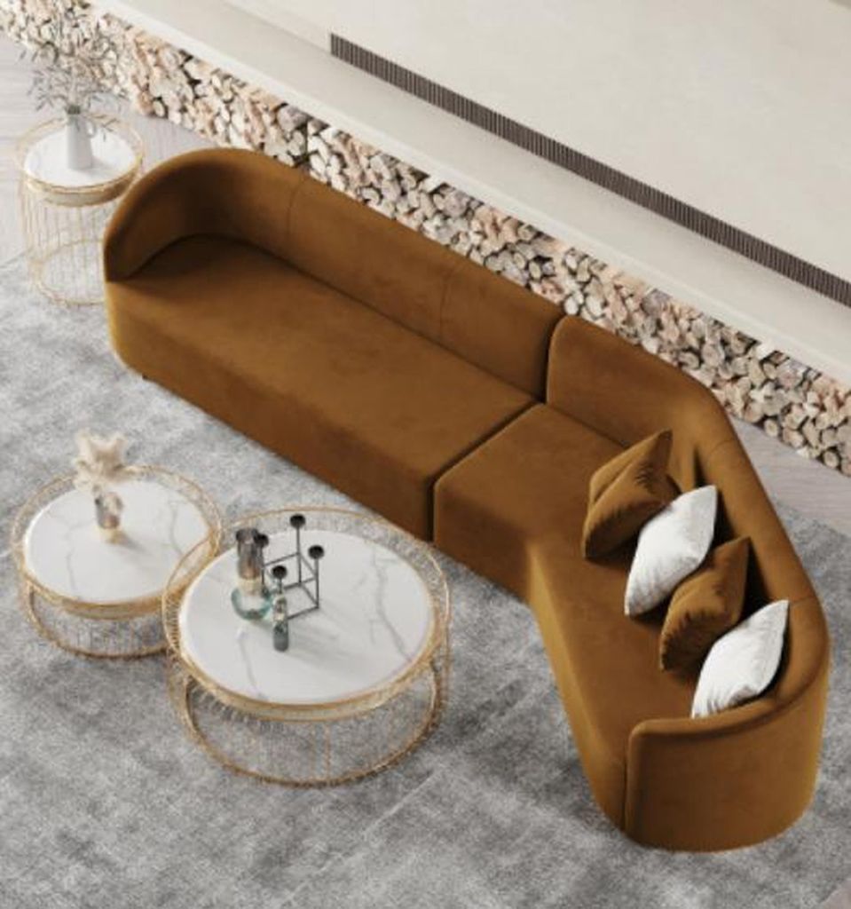Ecksofa L-form Wohnlandschaft Relax Sitz Design Couch Lounge Sofas Samt Sofa