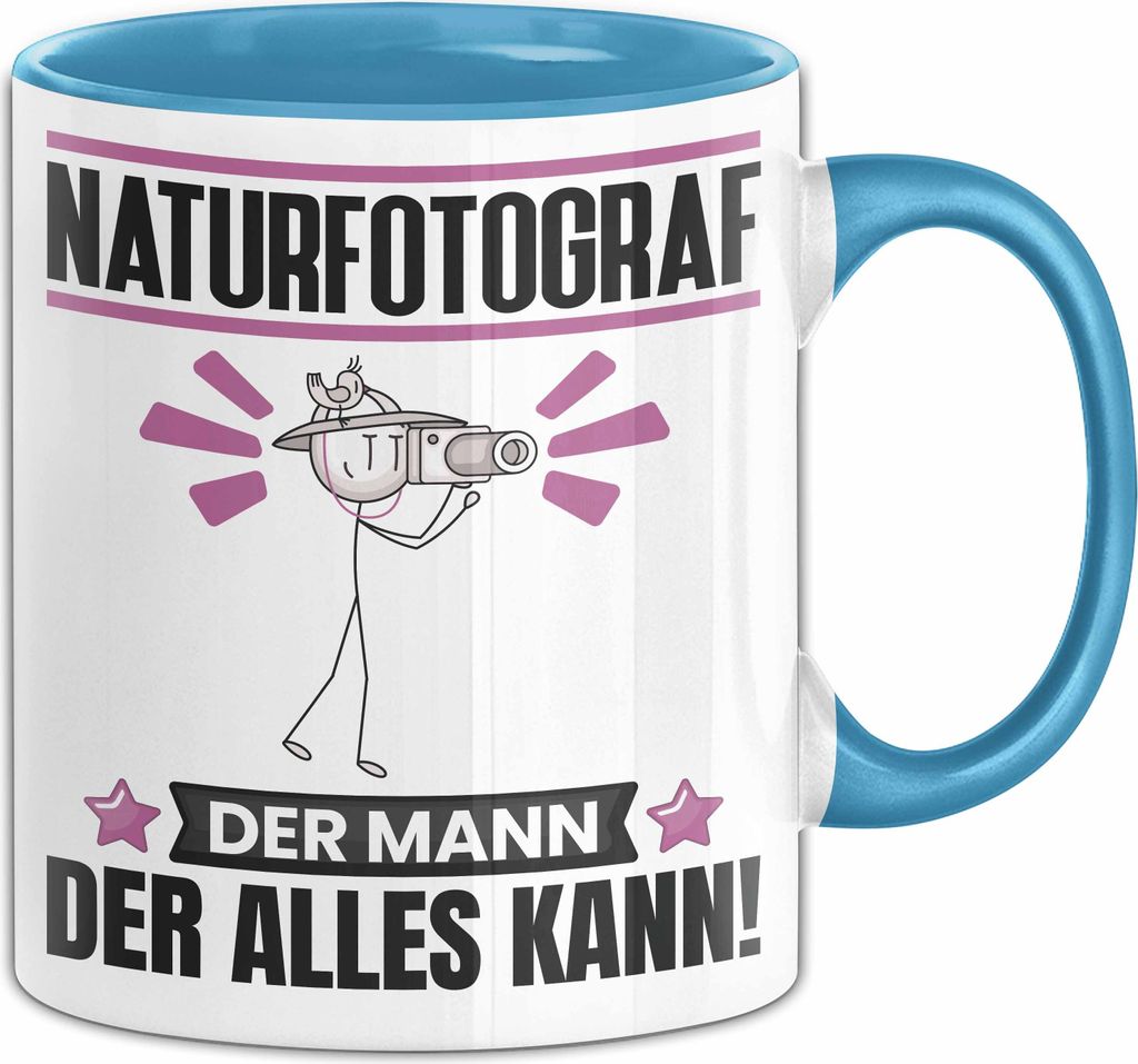 Naturfotograf Tasse Geschenk für Naturfotograf Der Mann Der Alles Kann Geschenkidee zum Geburtstag (Blau)