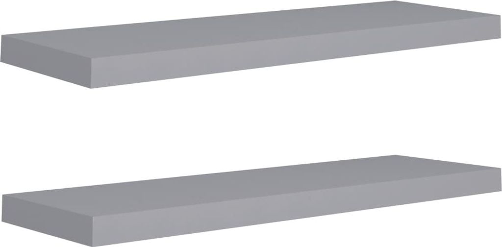 Schweberegale 2 Stk. Grau 80x23,5x3,8 cm MDF