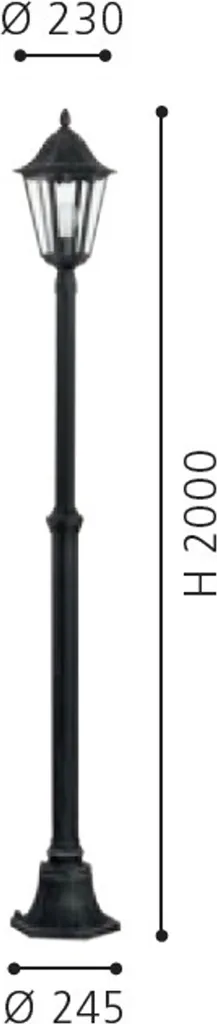 Lampadaire Extérieur Navedo Eglo Résistant Intempéries Noir Argent
