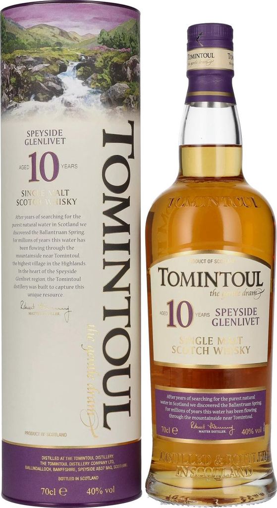 Tomintoul 10 Years Old Single Malt Scotch Whisky 40% Vol. Image du produit 
