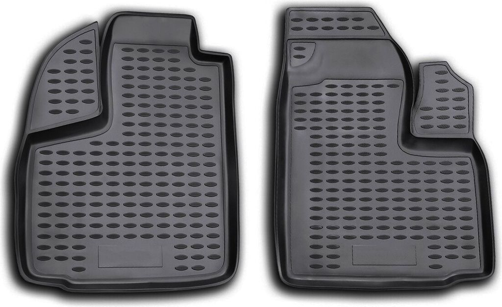 Fussmatten Set Element TPE Gummi 3D, wasserdicht, hoher Rand, rutschfest, passgenau – kompatible mit FIAT DoBlo Cargo, 2001->, 2 tlg.