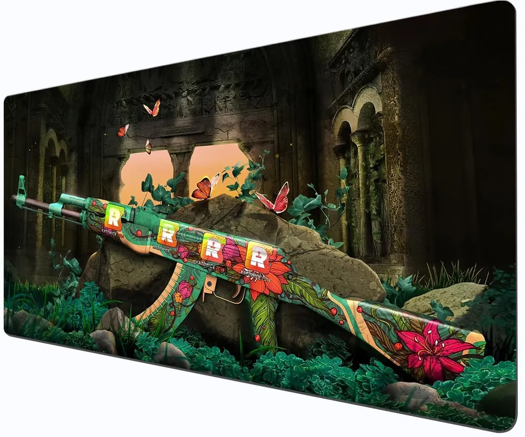 Grand sous-main gaming pour clavier et souris motif militaire 90x40cm