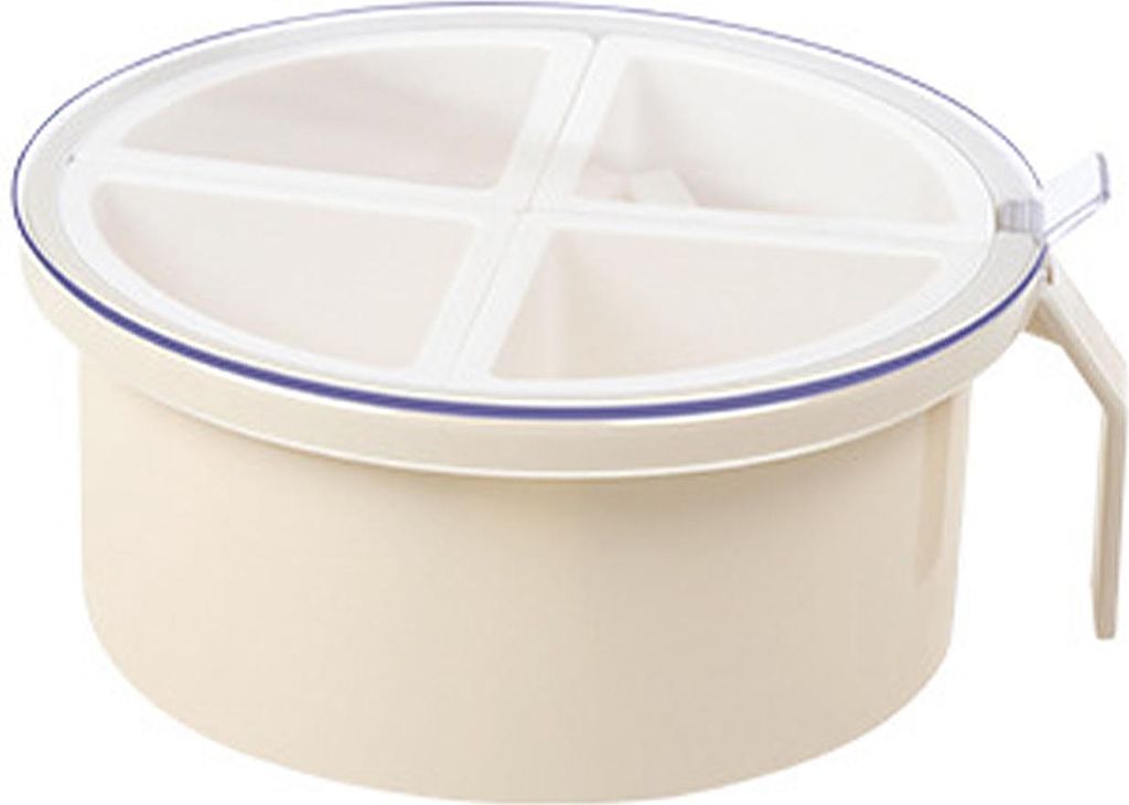 Runde 4 Grid Gewürz Box Kunststoff 4 Fach Gewürz Box Küche Gewürz Lagerung Container Beige