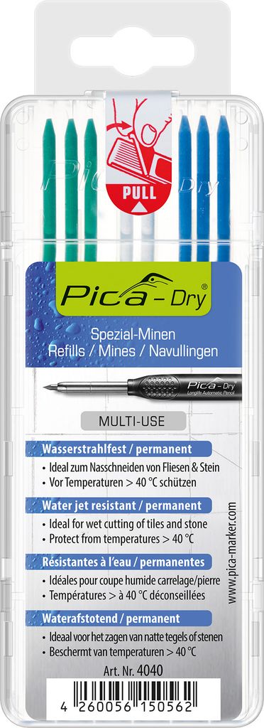 Minenset Pica-Dry 3x blau,2x weiß,3x grün wasserstrahlfest Produktbild 