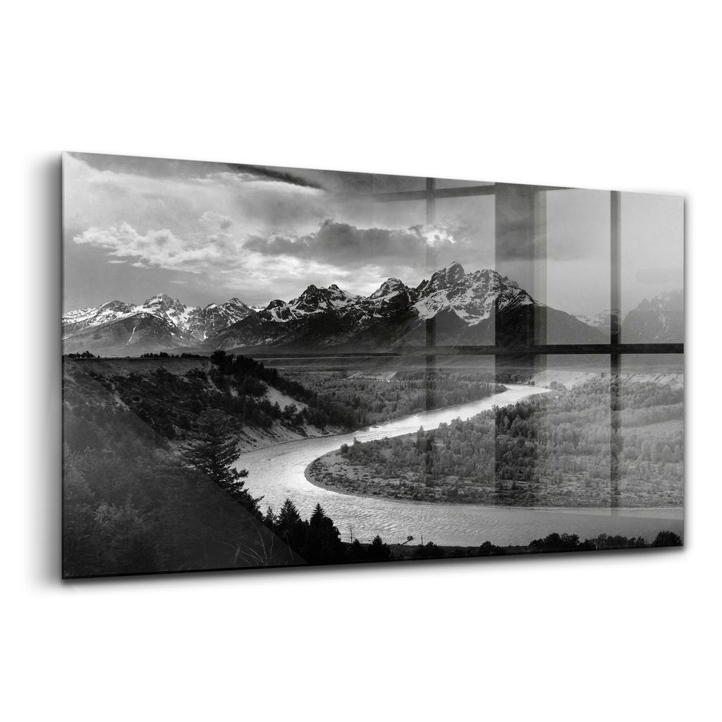 Glasmalerei - dekorative Malerei - moderne Malerei - 100x50 - Blick auf den Bergfluss