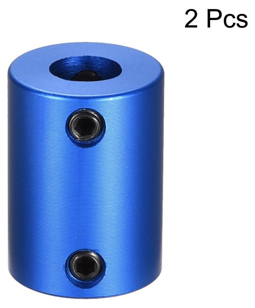 2 Stš¹ck Wellenkupplung Verbinder 3mm bis 8mm Bohrung Starrer Kupplungs Stellschraube L25XD18 Aluminiumlegierung Dunkelblau
