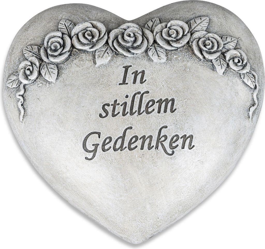 Grabdeko Herz mit Spruch In stillem Gedenken 12cm Formano WA