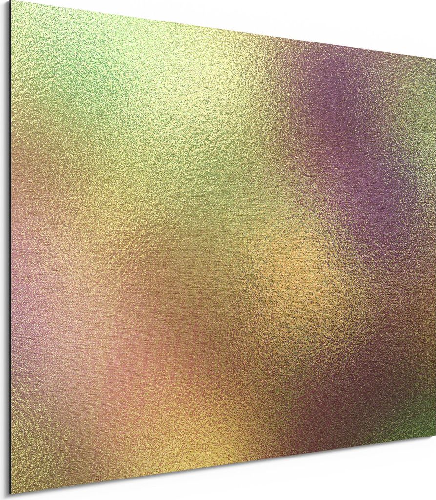 DEQORI Alu-Dibond Bild Gold 40x30 cm 'Soft Glow in Pastell' Wandbild Metall dünn Design