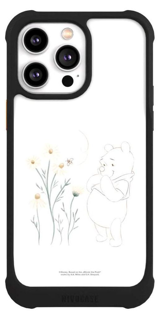 NIVOCASE Hülle für Apple iPhone 14 Pro Max Stoßfeste Handyhülle NIVOmax Case Schwarz Biene Disney Winnie Puuh