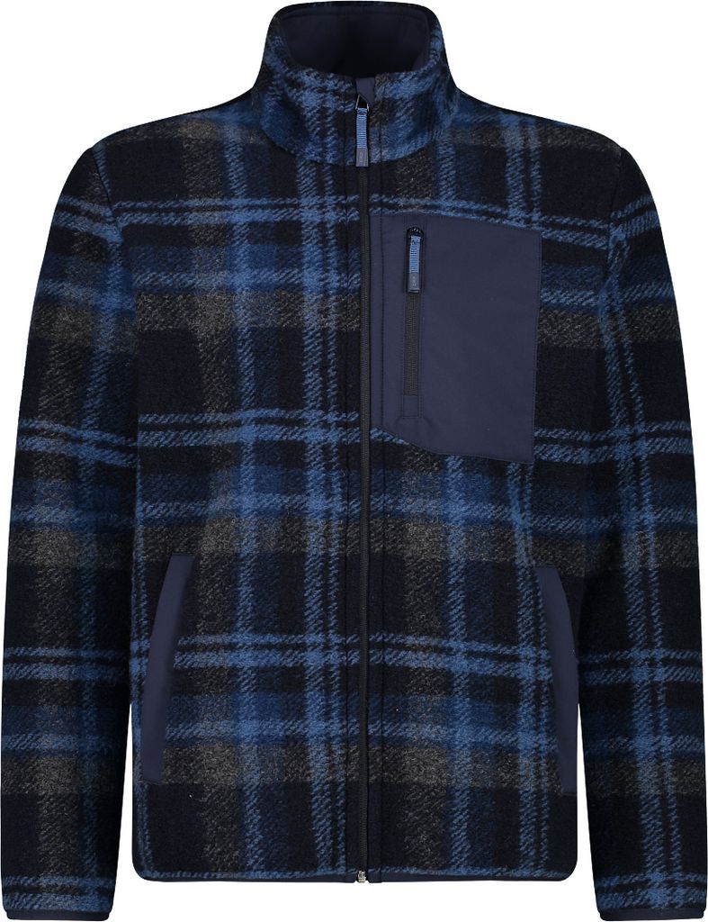 CMP Herren Knit Tech Woolfleecejacke ohne Kapuze 34M0717 dunkelblau : 54 : nachtblau Farbe: nachtblau Größe: 54