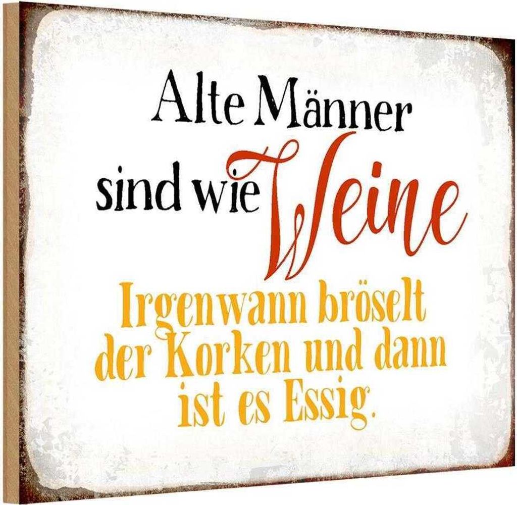 vianmo Holzschild 20x30 cm alte Männer sind wie Weine