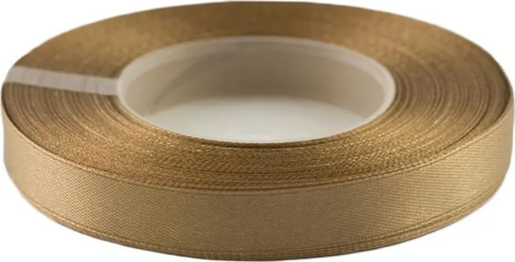 Nastro di Raso 12mm x 32m Marrone Chiaro Oro | Bobina Satin Elegante