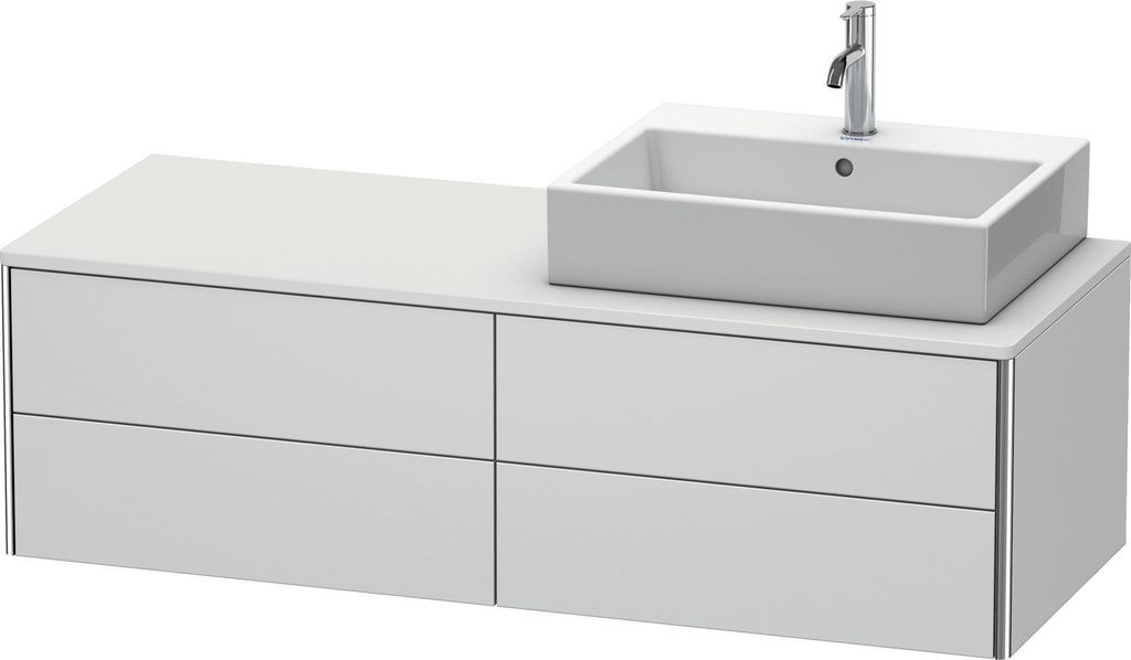 Duravit XSquare Konsolenwaschtischunterbau wandhängend, 4 Schubkästen, Becken rechts, 1400x400x548mm, XS4913R3636