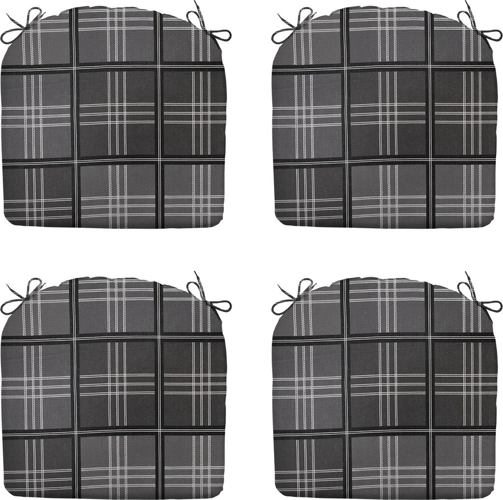 Madison - Sitzkissen Patchy grau - Ca. 46x48 cm - 4er-Set