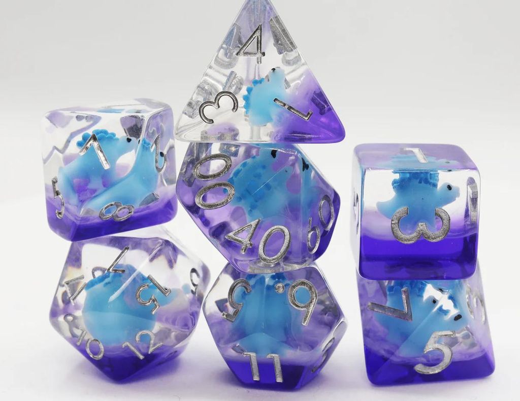 Foam Brain Games Würfelset Stegosaurus blau für Rollenspiele