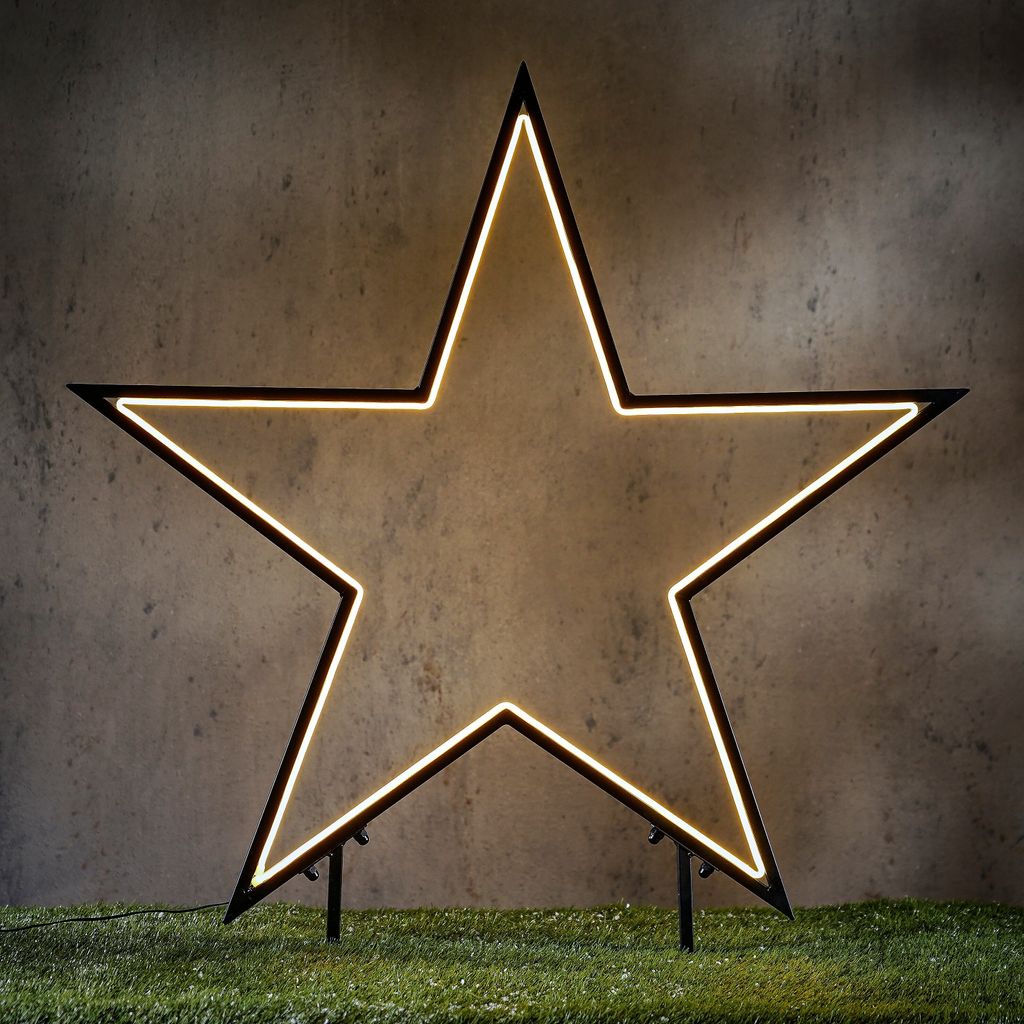 Luca Lighting LED spina da giardino stella neon 73 cm nero Immagine del prodotto 