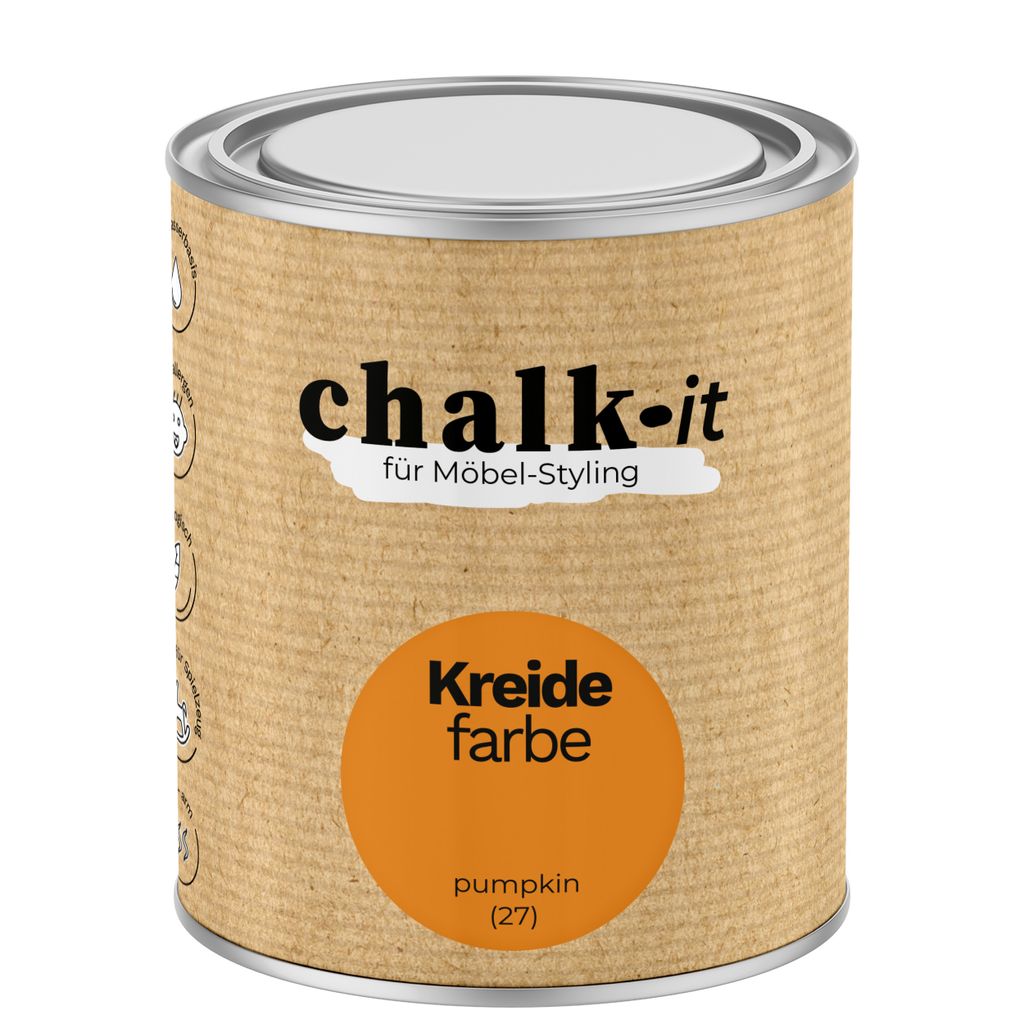 Kreidefarbe Chalk-it (27) Pumpkin 0,75L Shaby Chic Möbel Holzlack Natur Vintage Möbellack