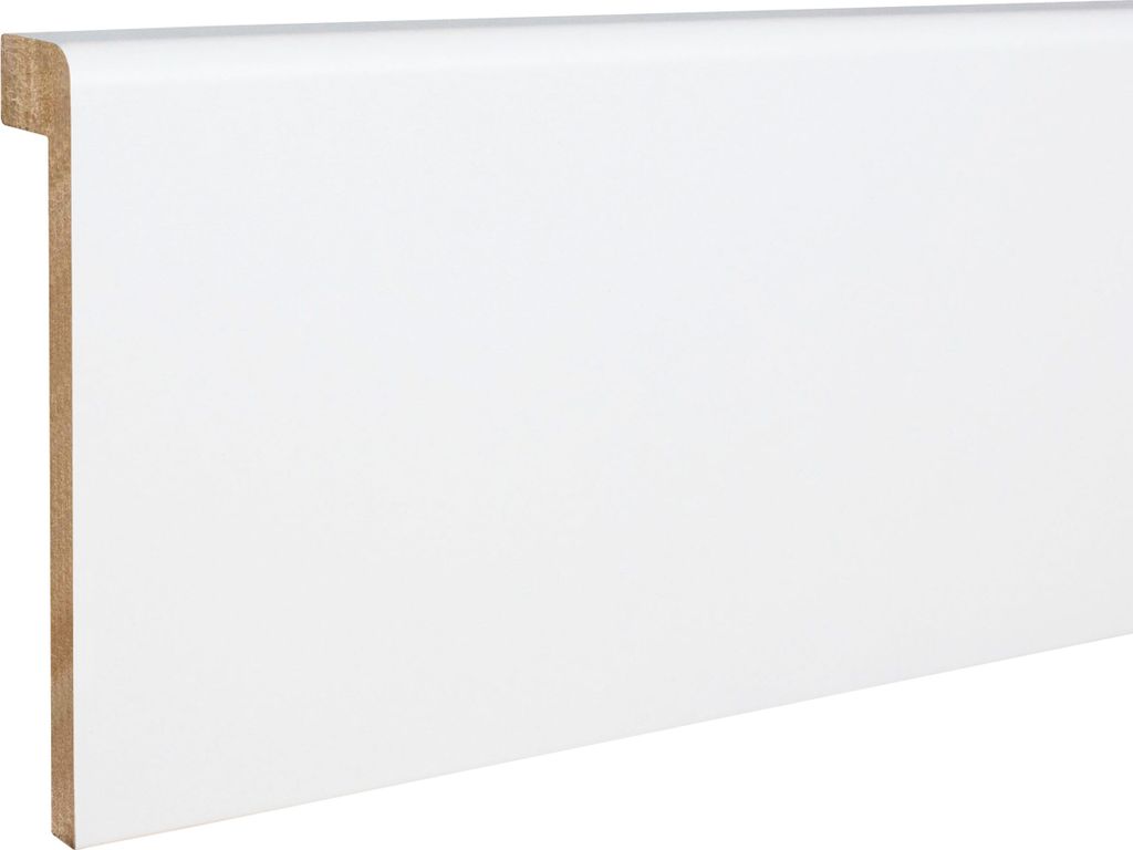 Fliesenabdeckleiste Bis 85 mm Höhe 19 x 96 x 2500 mm Weiß MDF-Kern foliert Abdeckleiste für Fliesensockel by PROVISTON 12.5 Meter | 5 Stück