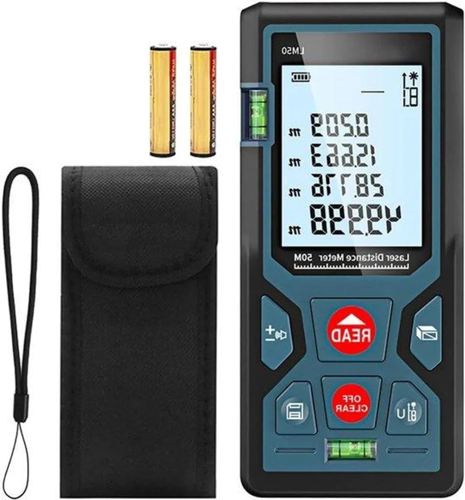 Télémètre laser 50m écran LCD rétroéclairé avec modes de calcul avancés