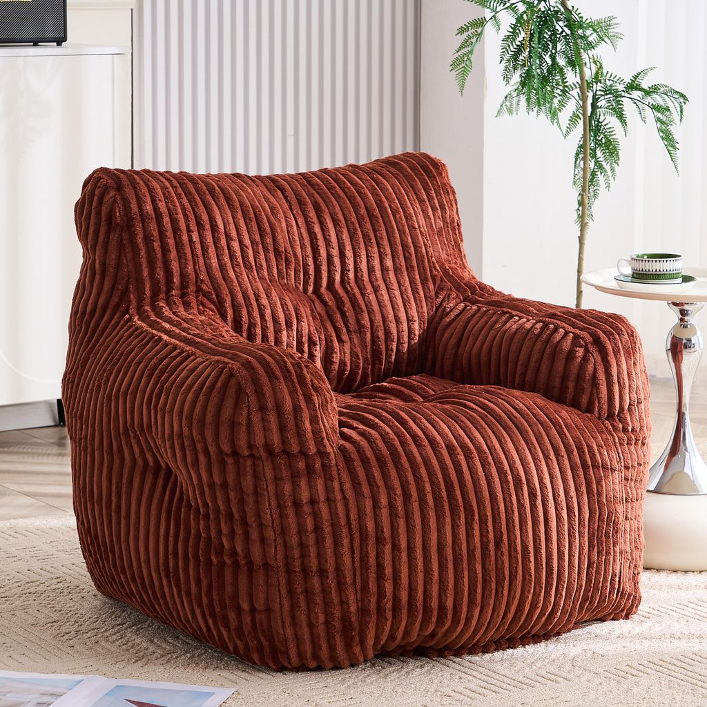 010-Soft gepolsterter Schaumstoff-Sitzsack mit Cord-Bezug Casual single-seater bean bag chair, perfect for the living room or bedroom