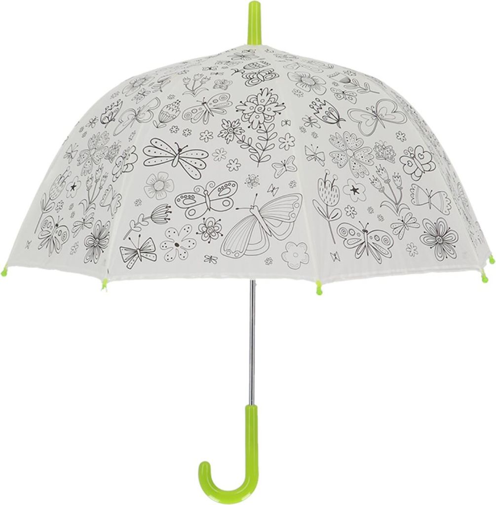 Regenschirm D70cm Blumen/Schmetterline zum ausmale Produktbild 