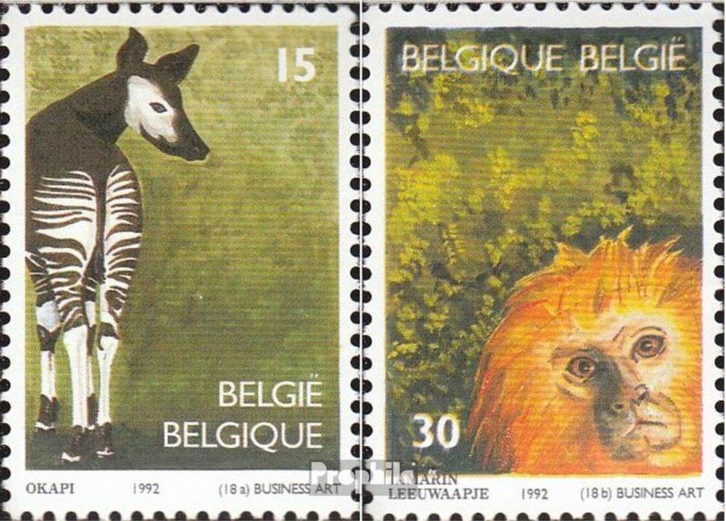 Briefmarken Belgien 1992 Mi 2538-2539 (kompl.Ausg.) postfrisch Zoologischer Garten