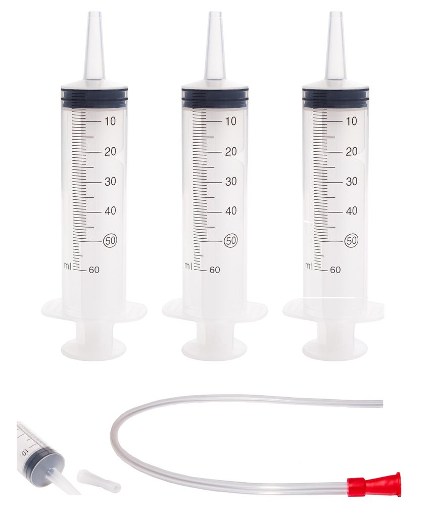 3 Stück Spritze ohne Nadel 60ml Spritzen Verschlusskappen Produktbild 