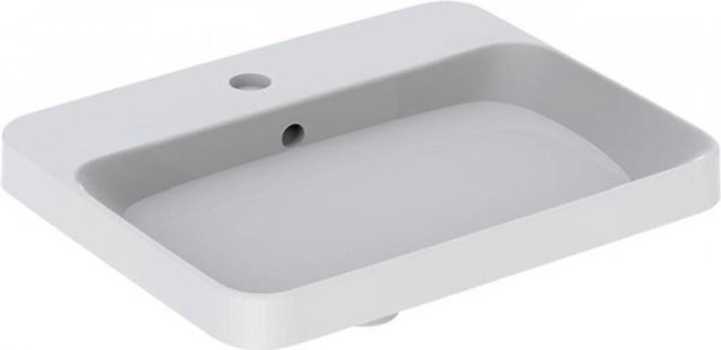 Geberit Einbauwaschtisch VariForm rechteckig, 550 x 450 mm, mit Hahnlochbank, mit Überlauf weiß