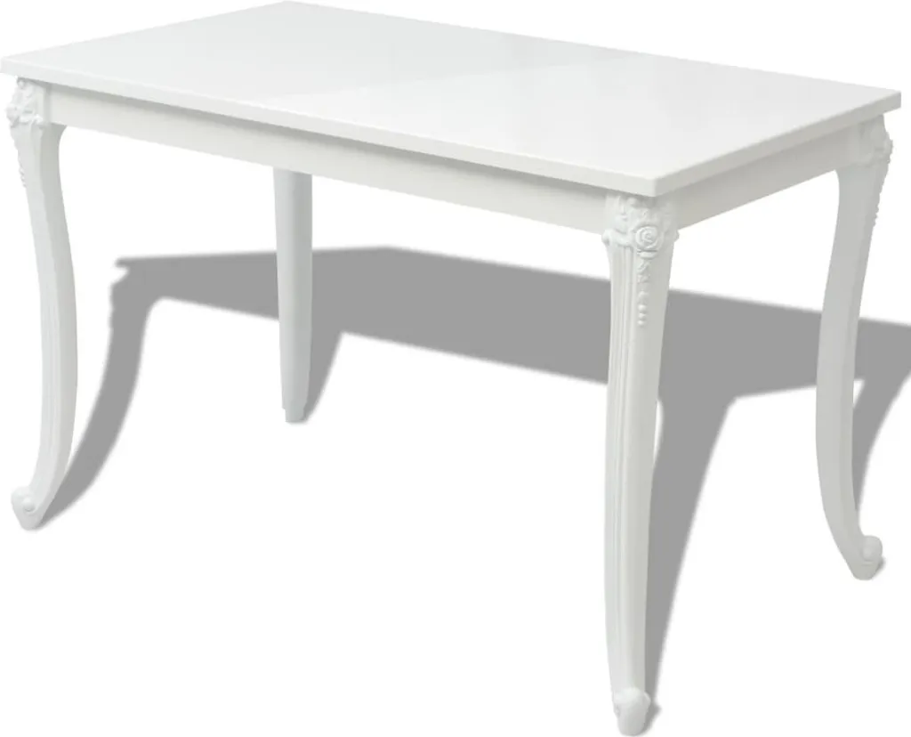 Table à manger compacte anti-tache blanche pour cuisine et séjour