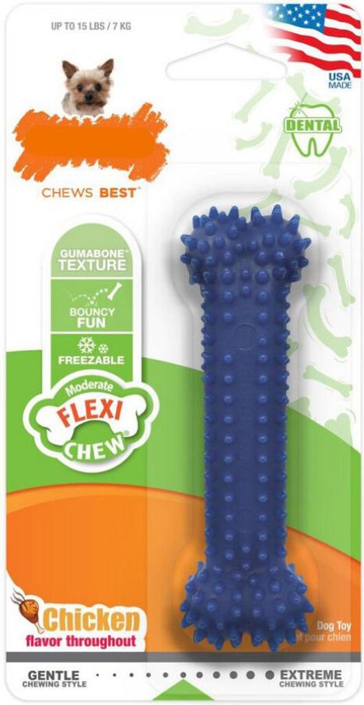 Beißring für Hunde Nylabone Plaque Attacker natürlich Größe S Huhn Thermoplastischer Kunststoff